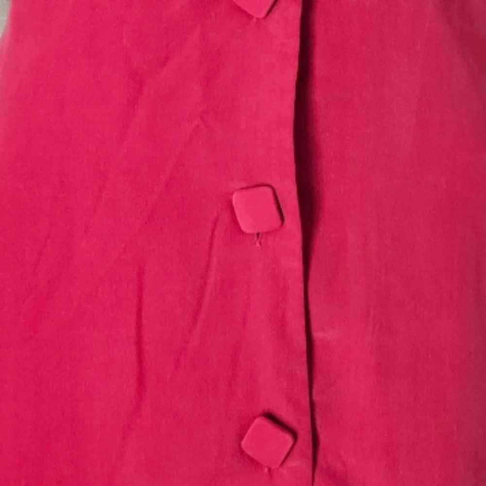 Vintage Y Lev pink silk shirt shift dress Womens 14 - Picture 9 of 9